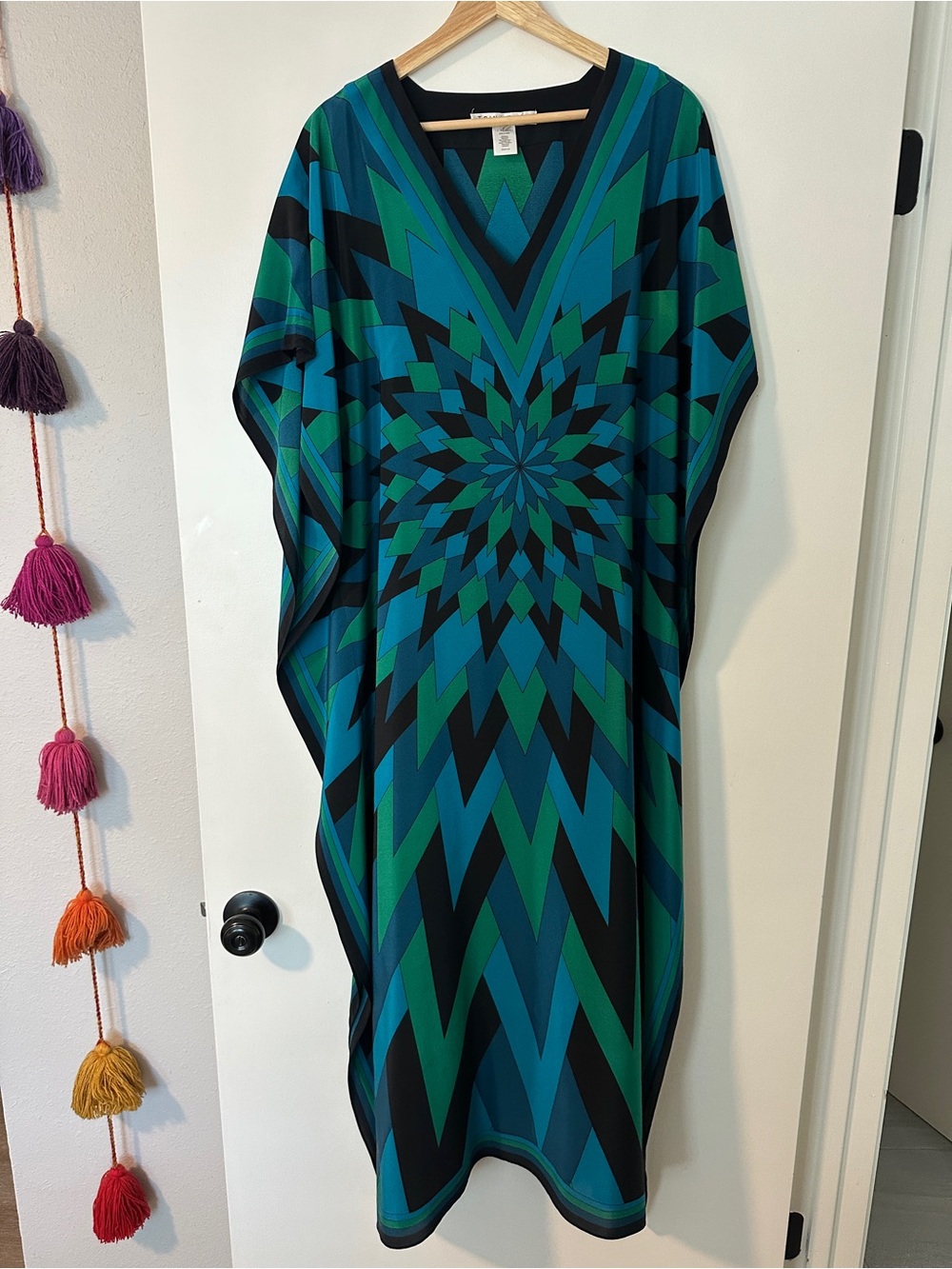 100% Silk Geometric Kaftan by Trina Turk